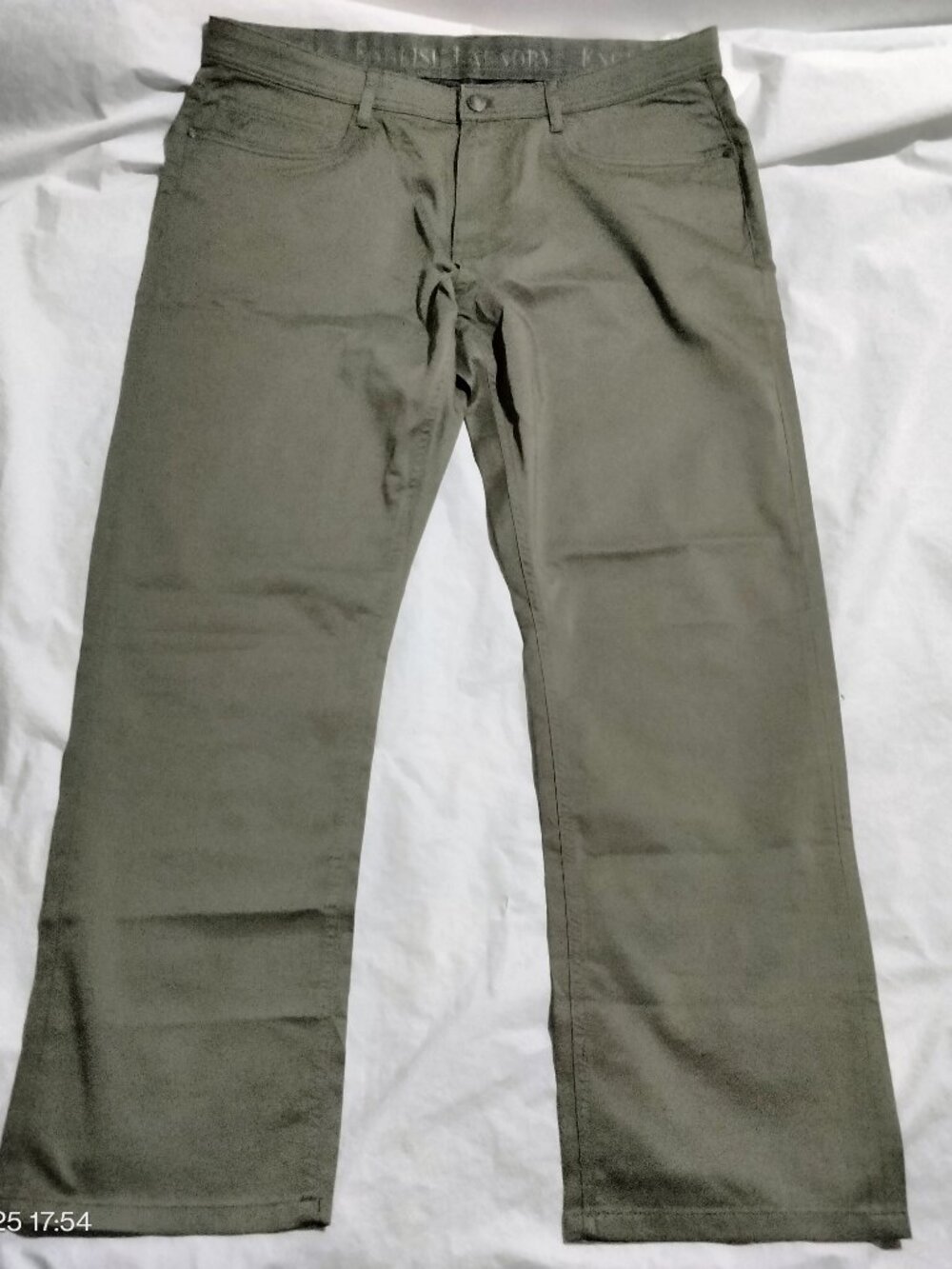 English Laundry Mens Pants 36x29(37x29) Straight Fit Green Stretch 5 Pocket Chin